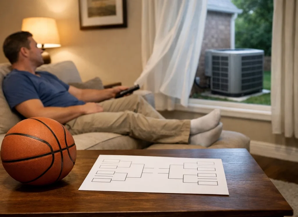Relaxing home comfort after bracket-busting HVAC replacement during March basketball season